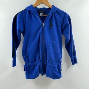 Kids Ralph Lauren Royal Blue Zip-Up Hoodie – Size Small (7)